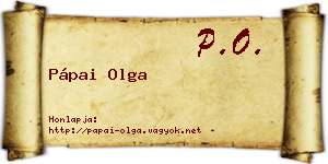 Pápai Olga névjegykártya