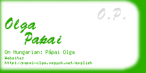 olga papai business card