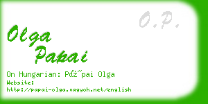 olga papai business card